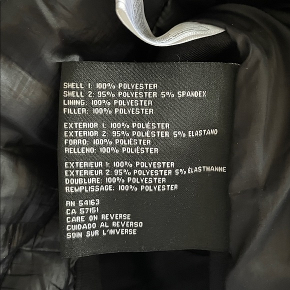 Guess Quilted Puffer Jacket Womens Medium Black Zip Up Hooded Winter Ski Outdoor - Picture 9 of 10